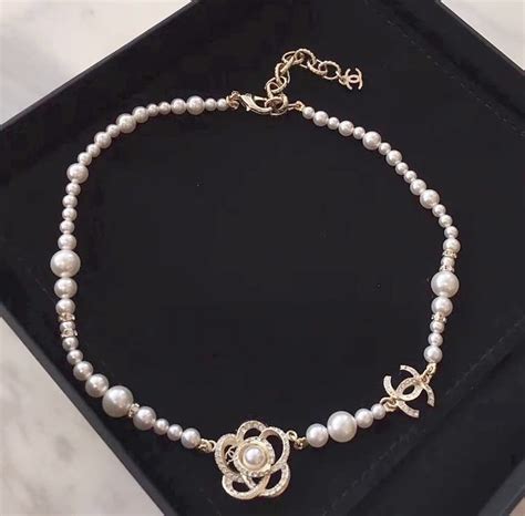 chanel camellia cc crystal pearl short necklace|chanel camelia high jewelry.